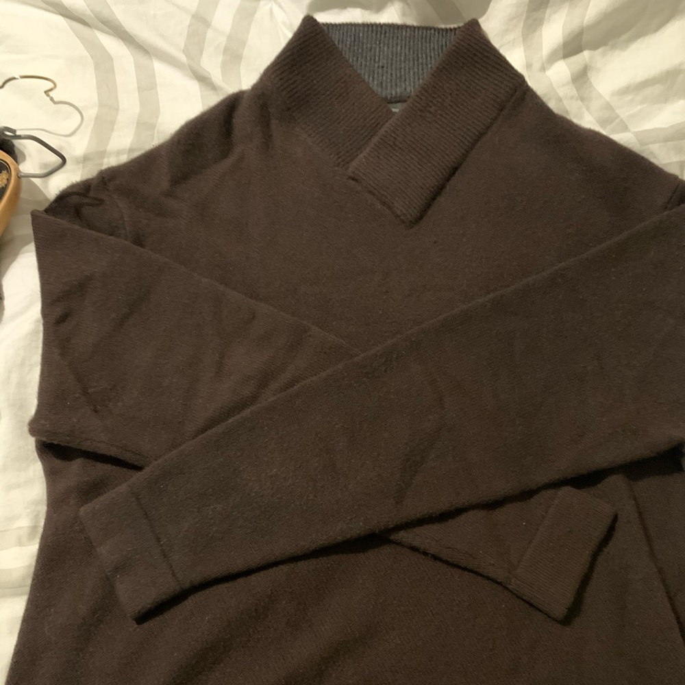 100% Cashmere Sweater, Black Brown 1826